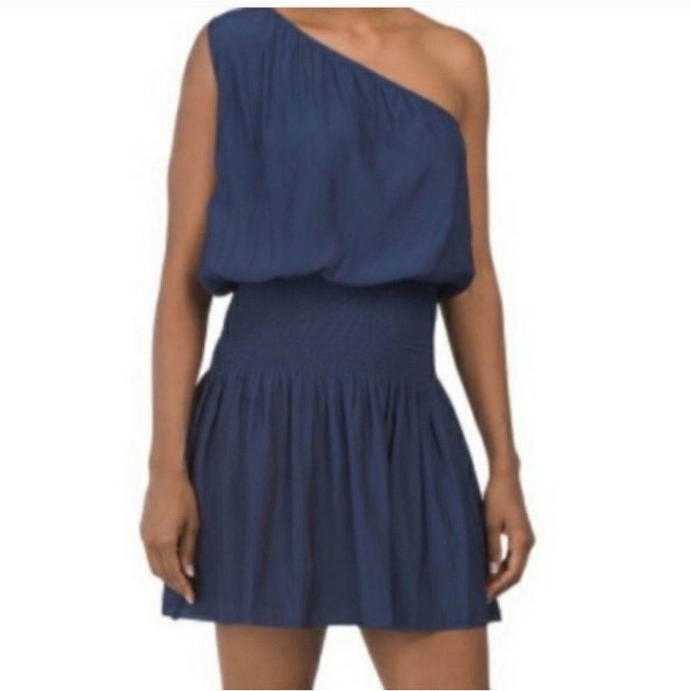 Ramy Brook One-Shoulder Navy Dress